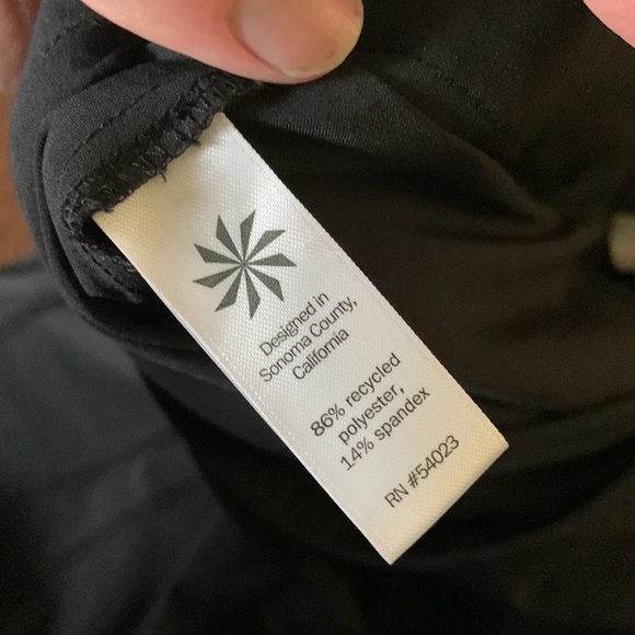 Athleta Large Black Pleated Seam Tie Waist Athletic Stretchy Skirt Skort - Picture 5 of 9